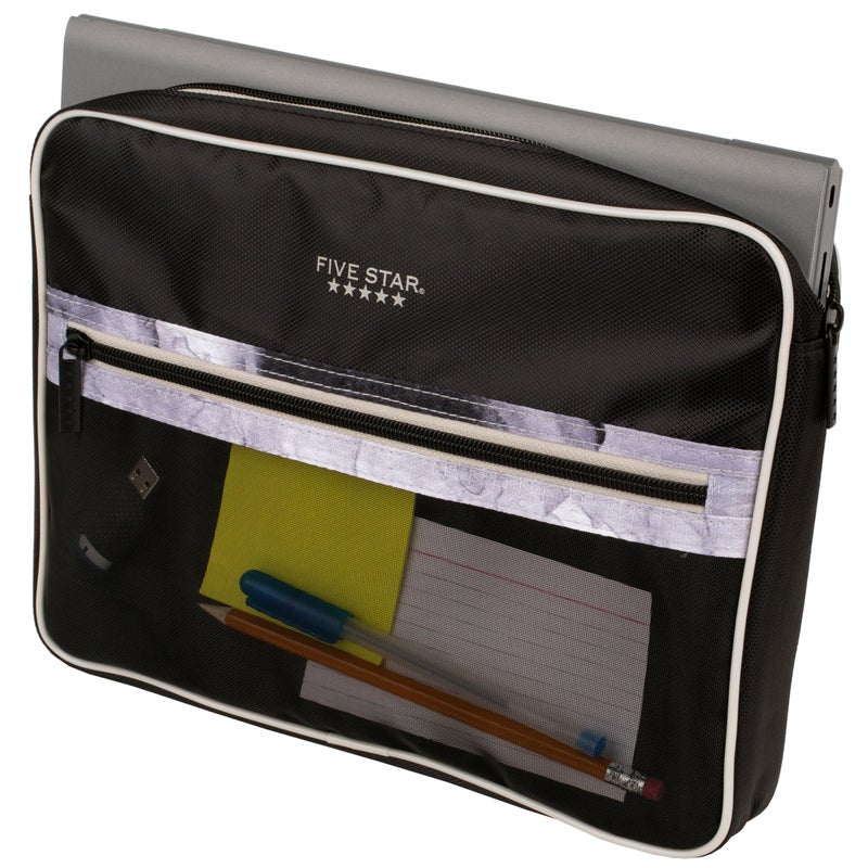 Five Star Zipper Binder, 3 Inch 3-Ring Binder with D Rings, Removable Padded Case, 5-Tab Expanding File and Multi-Use Strap, 850 Sheet Capacity, Black/Gray (29296IT8) - Image 4